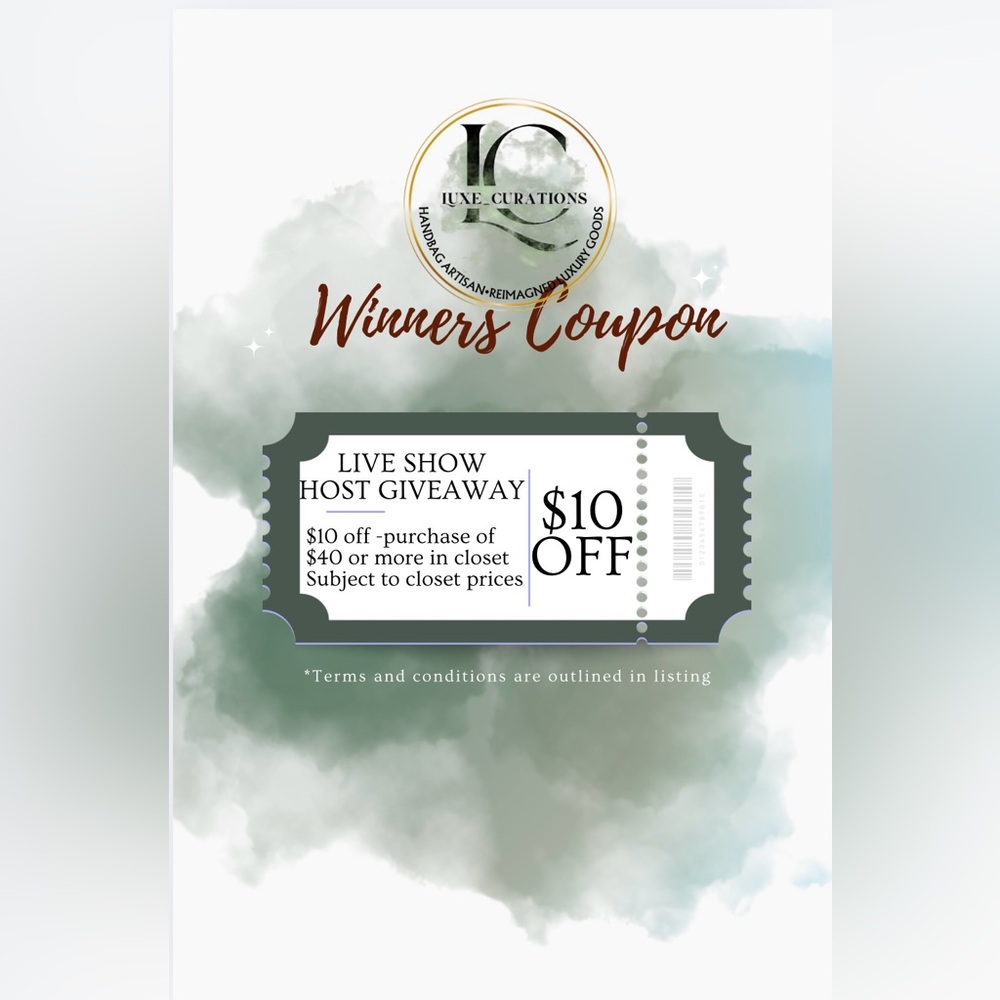 Winner’s Coupon!!! YOU WON A $10 CLOSET COUPON GIVEAWAY